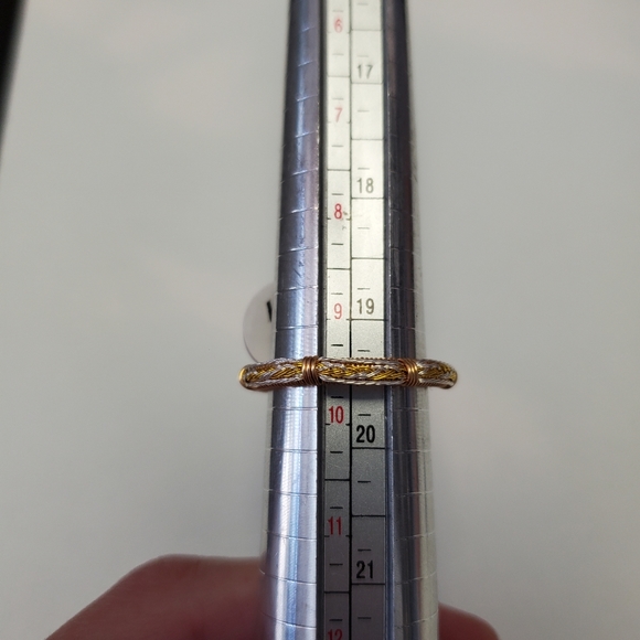 "The spotted gold" dalmatian jasper handmade wire wrap ring size 10 - Picture 5 of 5